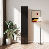 ZUN Freestanding Cabinet with Inadjustable Shelves and two Doors for Kitchen, Dining Room,black W33165048