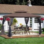 ZUN 13x10 Outdoor Patio Gazebo Canopy Tent With Ventilated Double Roof And Mosquito net W41942173