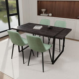 59" MDF black wooden table and modern chair 4-piece set, medieval wooden kitchen 52519194