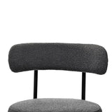 ZUN Grey Boucle Dining Chairs Set of 2,Mid-Century Modern Curved Backrest Chair,Round Upholstered 17280541