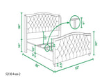 Marcella Upholstered Shelter Headboard Bed Set, King, Bright White Polyester B2719P238227