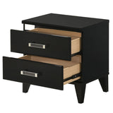 Black 2-Drawer Nightstand B062P189183