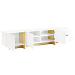 ZUN ON-TREND Luxury Fluted TV Stand for TVs Up to 80'', Modern Entertainment Center with Storage WF531671AAK