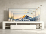 White High Gloss TV Stand with RGB LED Lights, MDF Entertainment Center with 2 Drawers & Tempered 95990060