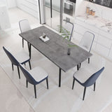 55.12-70.87" expandable rectangular dining table that can accommodate 4-6 people, equipped with 6 PU 31002159