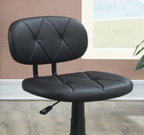 ZUN Modern 1pc Office Chair Black Tufted Design Upholstered Chairs with wheels HS00F1676-ID-AHD