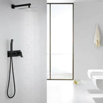 ZUN Hot sale matte black wall mounted bathroom complete shower set SHAE712MB