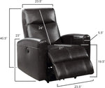 ZUN Modern Electric Leather Recliner Chair with Gentle Lower Lumbar Massager for Living Room Home B011P205574