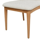 Scandi Upholstered Natural Light Brown Wood Dining Chair, Set of 2, White Pepper Stain Resistant B2719P238261