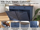 Farmhouse Blue Double Tilt Out Trash for 20 Gallon Trash Cans, Free Standing Recycling W2557P324526