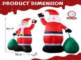 14 FT Lighted Christmas Inflatable Decoration, Giant Inflatable Santa Claus with Large Gift Bag, 74564017