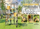 Cat Catio Outdoor Cat Enclosure for Multiple Indoor Outdoor Cats, Large Wooden Walk-in Cat House W3166P475540