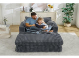 47.7'' Oversized Corduroy Chaise Longue with Ottoman, Deep Seat Reclining Chair Sofa, W1628P206064