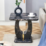 ZUN Modern Minimalist Black Marble-Patterned MDF Square Coffee Table. Add a quiet and cozy atmosphere to W1151P211298