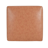 Square PU Leather Ottoman,Tan N757P180768T