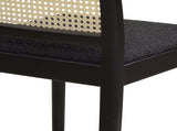 Panama 26.5" Curved Back Cane Rattan Counter Stool, Set of 2, Ebony Black Boucle B2719P238388