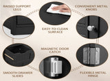 Black MDF with melamine veneer, 56*30*80cm, 4 drawers, 1 door, bathroom vanity 56634928