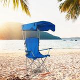 Foldable Beach Canopy Chair Sun Protection Camping Lawn Canopy Chair 330LBS Load Folding Seat w/ Cup 09343235