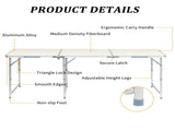 180 x 60 x 70cm Home Use Aluminum Alloy Folding Table White 06663117