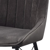 ZUN Grey and Black Tufted Back Dining Chairs B062P182737