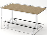 59"Bar Height Table with Footrest, Rectangular Wooden Tabletop Bar Table, Heavy Duty Metal Frame W757P506726