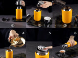 Fashion Titanium-Coated Tea Tumbler with Infuser, thermos cup 370ml green 60550528