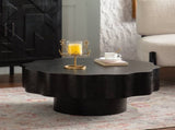 Scalloped Black Coffee Table Unique Wave-Edge Shape, Elegant Focal Piece for Stylish Spaces. W3081P389074