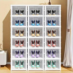 ZUN 6pcs Installation-Free Shoe Storage Box With Multi-layer, Space-Saving Foldable Shoe Rack, Storage 65063511