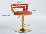 Modern Bar chair with golden color iron tube legs, soft cushions and comfortable W234P218161