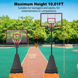 Portable Basketball Hoop for Youth Adults & Professional Match,Adjustable Height 8.04 ft to 10.01 W3297P297487