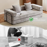 Floor,Compression Sofa,Convertible Floor Sofa Bed-with Pillow Back Support Armrest,Comfy Futon 02693286