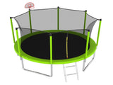12FT Trampoline Green for Kids & Adults with Basketball Hoop and Ball ,Recreational Trampolines with K1163139545