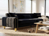 FX-P11-BK 87.4 Inches Modern Sofa Couch for Living Room, 3 Seater Upholstered Sofa with W576P360580