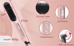 ZUN Negative Ionic Hair Straightener Brush with 9 Temp Settings, 30s Fast Heating, Hair Straightening 35251237