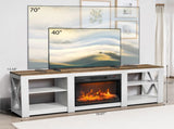 70-inch washable white cabinet brown countertop double-sided cross-fireplace cabinet 87182272