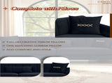 FX-P11-BK 87.4 Inches Modern Sofa Couch for Living Room, 3 Seater Upholstered Sofa with W576P360580