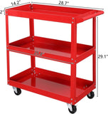 ZUN Tool Cart on 3 Tier Rolling Mechanic Tool Cart, Heavy Duty Steel Utility Cart w/Lockable 46430127