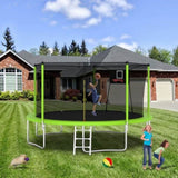 ZUN 14FT Trampoline Set with Swing,Sports Fitness with Enclosure Net, Recreational W1163120242