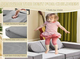 14 PCS Modular Kids Play Couch, Convertible Foam Building Block Sofa Fort Play Set, Corduroy 32225041