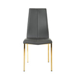 ZUN Modern PU seat dining chair Living room chair Upholstered chair, gold-plated metal legs design, W210P226025