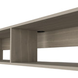 Central Floating media rack in melamine with two shelves,white oak B128P227635