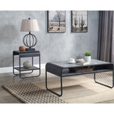Concrete Grey and Black 1-shelf End Table B062P181422