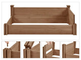 Divisible Planter Box for Home Vegetable Flower, 95 L x 25 W x 11 H, Dark Brown 65710426