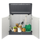 Outdoor Storage Shed, 34 Cu Ft Horizontal Outdoor Storage Cabinet, Lockable Outdoor Storage Box for 04808708