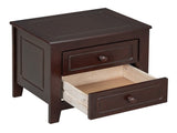 2-Drawer Nightstand for Bedroom, Mid Century Retro Bedside Table with Classic Design,Dark Walnut 59751432