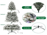 6.5' Pre-Lit Frisco Pine Snow-Flocked Green Artificial Christmas Tree with 250 Color-Changing LED 60623897