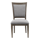 Transitional Brown Gray Side Chairs Set of 2, Fabric Upholstery Seat Back Wooden Dining Furniture B011P321316