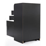Salon Styling Station with 2 Drawers, 2 Hair Dryer Holders and 1 Cabinet, Black W2181P155877