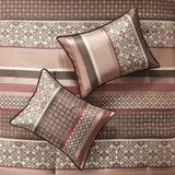7 Piece Comforter Set Red King B03597165