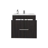 One door Batroom Vanity Hatta, Two Drawers and Open Shelf, Includes Hardware, Black B200P313688